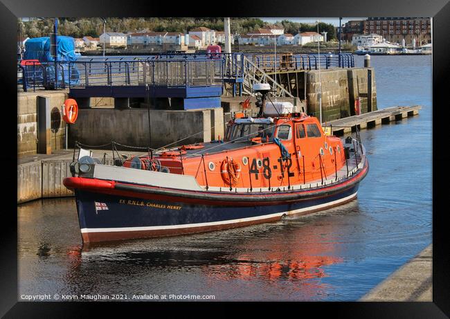 Majestic Oakley Lifeboat Entering Lock Framed Print by Kevin Maughan