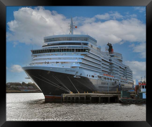 Majestic Arrival: The QEII at Port of Tyne Framed Print by Kevin Maughan