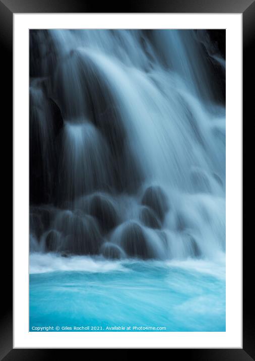 Blue Waterfalls Bruarfoss Iceland  Framed Mounted Print by Giles Rocholl