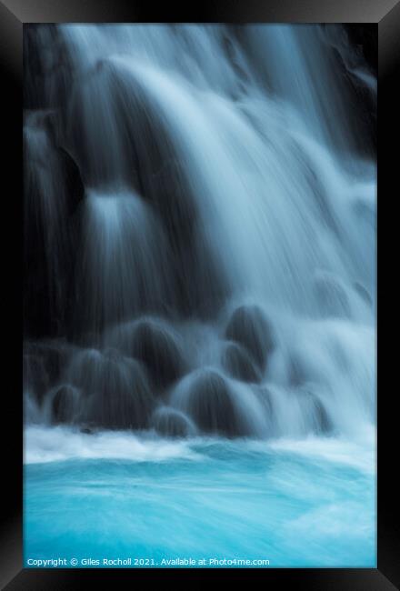Blue Waterfalls Bruarfoss Iceland  Framed Print by Giles Rocholl