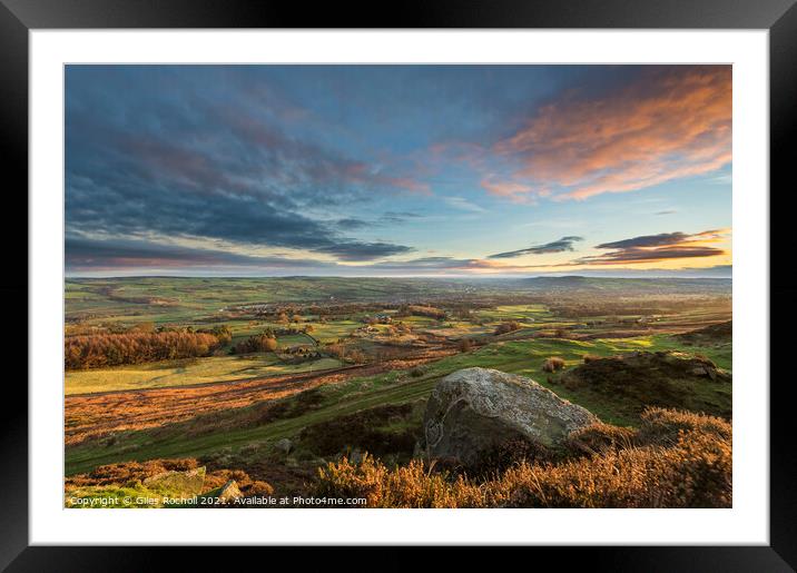 Sunrise Burley Moor Yorkshire Framed Mounted Print by Giles Rocholl