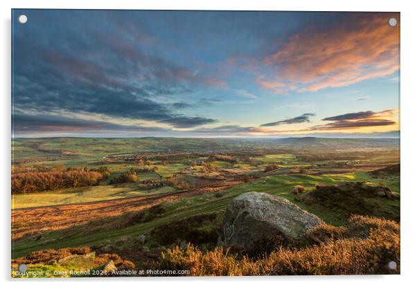 Sunrise Burley Moor Yorkshire Acrylic by Giles Rocholl