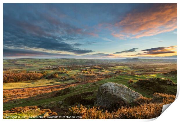 Sunrise Burley Moor Yorkshire Print by Giles Rocholl