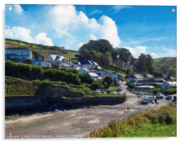 Hidden Gem of Cornwall Acrylic by Janet Carmichael