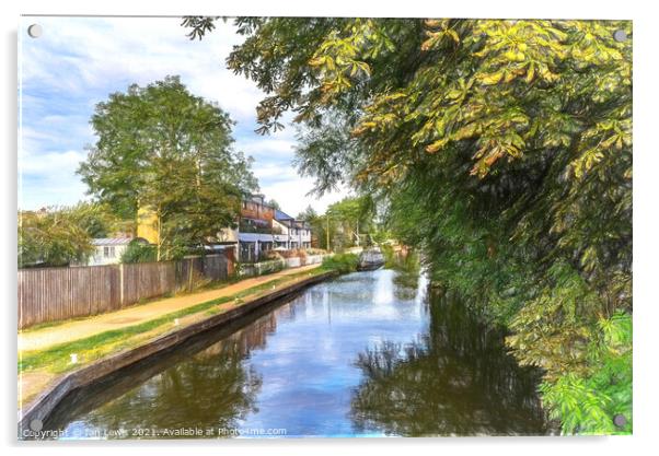 Aldermaston Wharf on the Kennet and Avon Acrylic by Ian Lewis