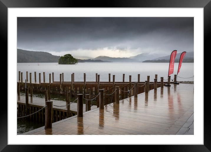 Clearing sky at Lake Windermere Framed Mounted Print by Leighton Collins