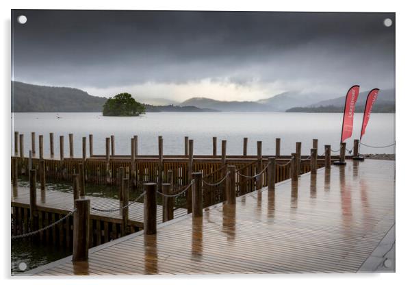 Clearing sky at Lake Windermere Acrylic by Leighton Collins