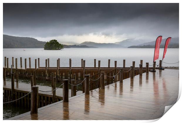 Clearing sky at Lake Windermere Print by Leighton Collins