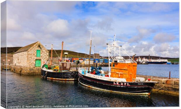 Old Fishing Boats Lerwick Shetland Isles Canvas Print by Pearl Bucknall