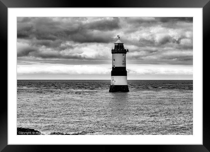 Trwyn Du Lighthouse Framed Mounted Print by Philip Brookes