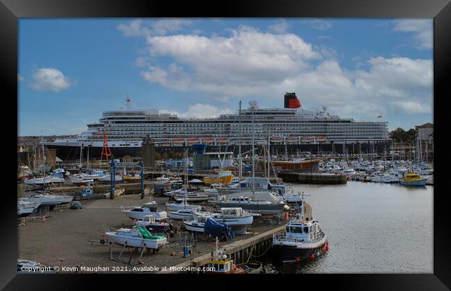 Royal Quays Marina With Queen Elizabeth II In Background Framed Print by Kevin Maughan