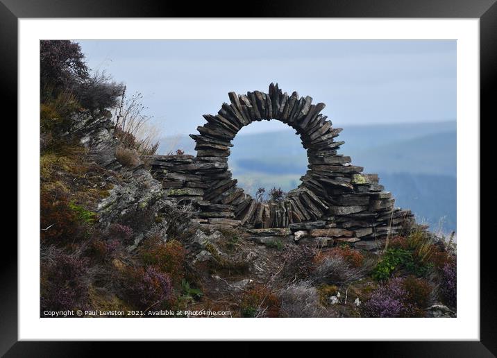 Stone Wall Circle on a Hill (Barf) Framed Mounted Print by Paul Leviston