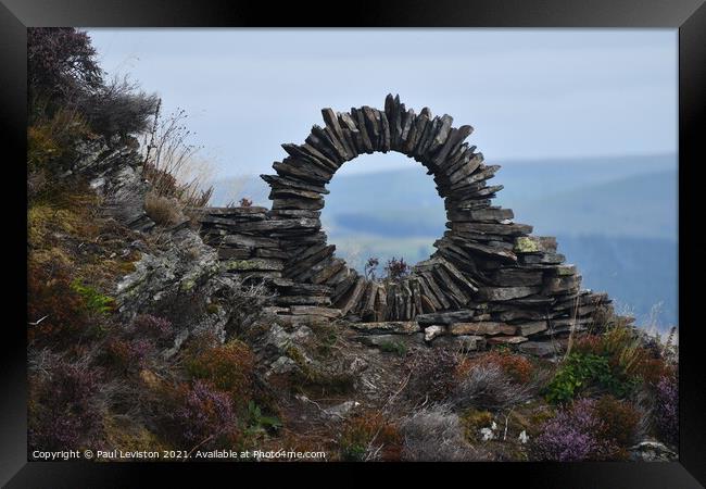 Stone Wall Circle on a Hill (Barf) Framed Print by Paul Leviston