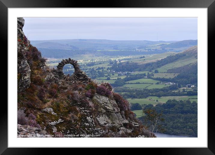Stone Wall Circle on a Hill  Framed Mounted Print by Paul Leviston