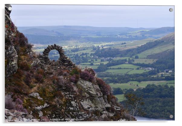 Stone Wall Circle on a Hill  Acrylic by Paul Leviston