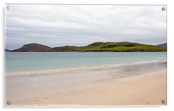 Vatersay beach, Outer Hebrides Acrylic by Hazel Wright