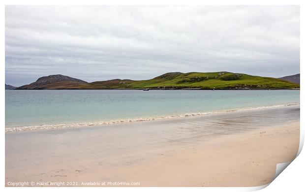 Vatersay beach, Outer Hebrides Print by Hazel Wright