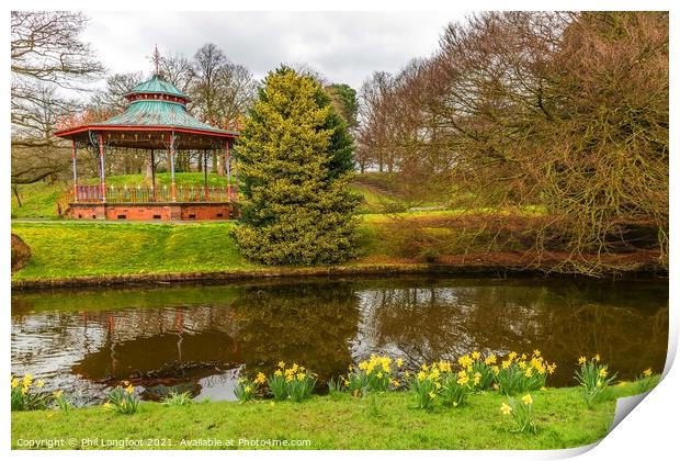A Springtime scene in a Liverpool park Print by Phil Longfoot