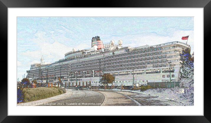 Queen Elizabeth II Cruise Liner Royal Quays Marina Framed Mounted Print by Kevin Maughan