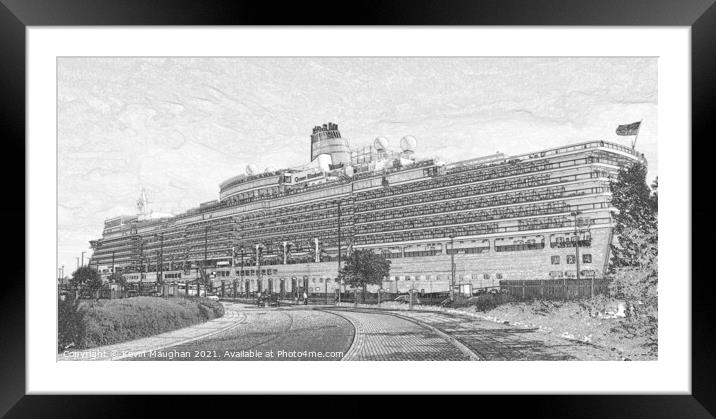 Queen Elizabeth II Cruise Liner Royal Quays Marina Framed Mounted Print by Kevin Maughan