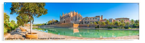 Cathedral La Seu at the city center of Palma Acrylic by Alex Winter