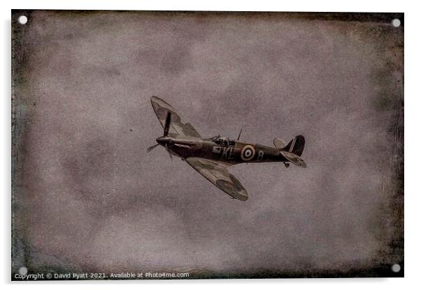 Spitfire Returns Vintage  Acrylic by David Pyatt