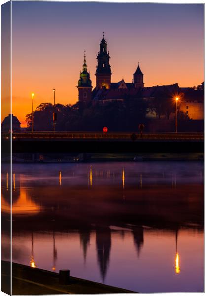 Wawel Castle And Cathedral In Krakow At Dawn Canvas Print by Artur Bogacki