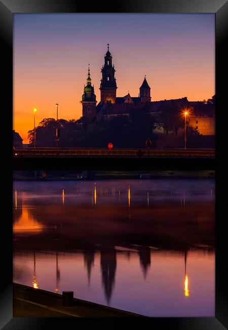 Wawel Castle And Cathedral In Krakow At Dawn Framed Print by Artur Bogacki