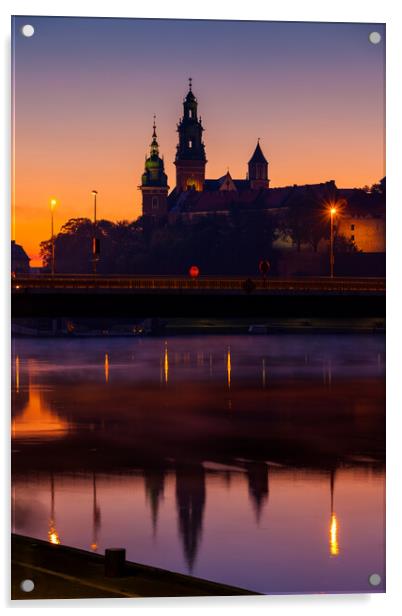 Wawel Castle And Cathedral In Krakow At Dawn Acrylic by Artur Bogacki
