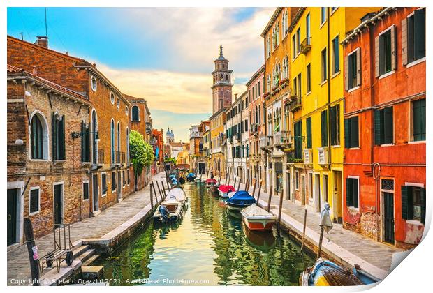 Venice rio San Barnaba water canal. Italy Print by Stefano Orazzini