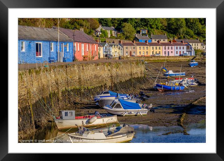 Fishguard, low tide Framed Mounted Print by geoff shoults