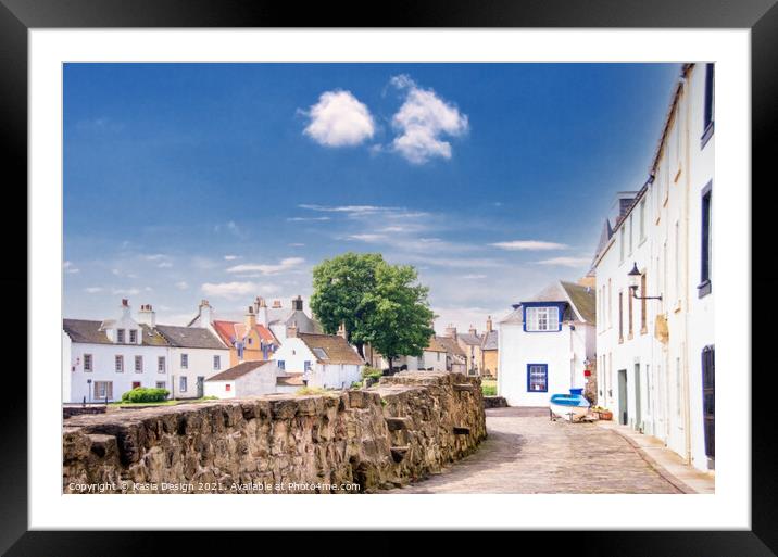 Anstruther Village Scene, Fife, Scotland Framed Mounted Print by Kasia Design