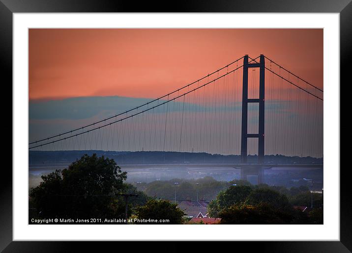 Humber Bridge Sunset Framed Mounted Print by K7 Photography