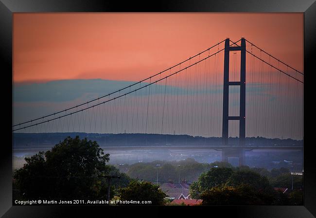 Humber Bridge Sunset Framed Print by K7 Photography