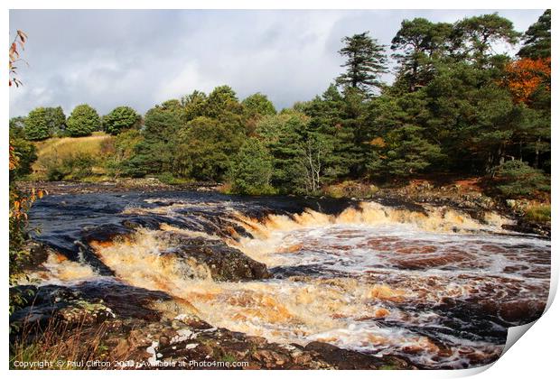 River Tees in full flow. Print by Paul Clifton