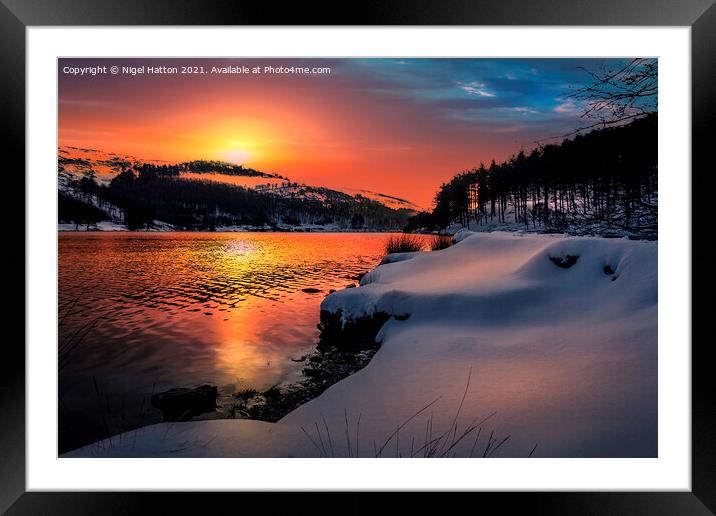 Snowy Derwent Framed Mounted Print by Nigel Hatton