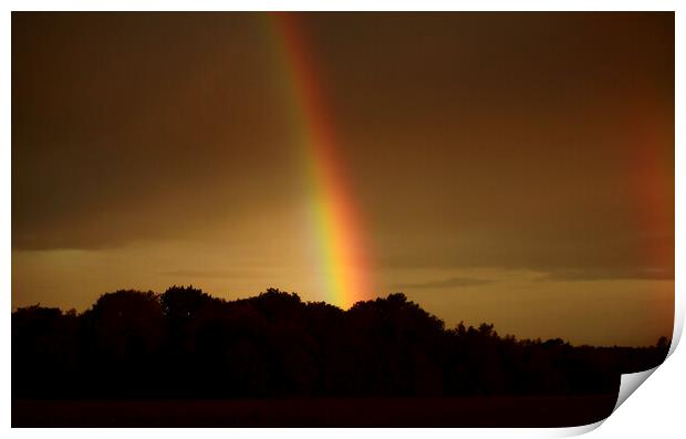 storm light and rainbow Print by Simon Johnson