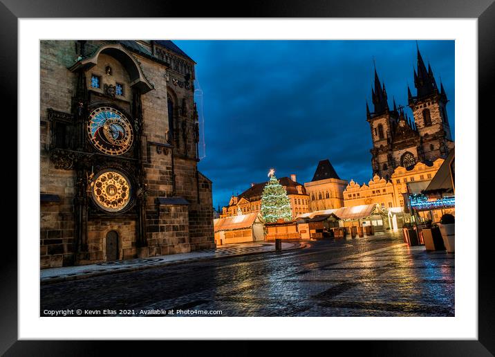Astronomical Clock Framed Mounted Print by Kevin Elias