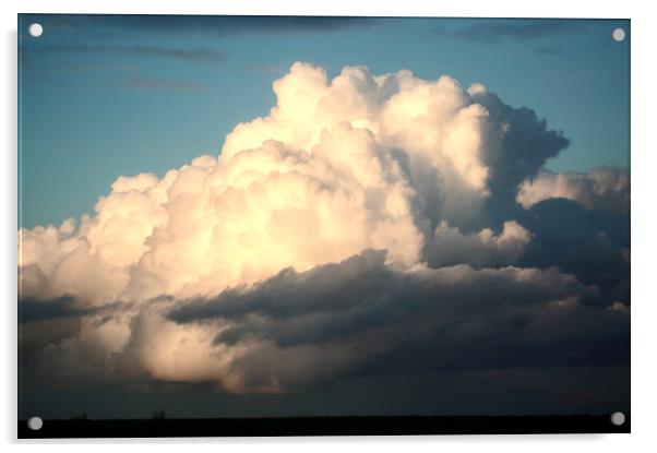 sunlit Thunder cloud Acrylic by Simon Johnson