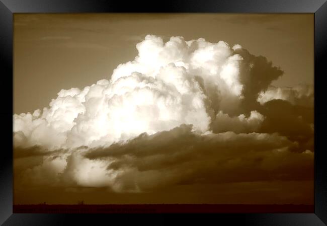 sunlit cumulous cloud Framed Print by Simon Johnson
