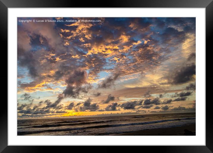 Color play of sun and clouds on the beach Framed Mounted Print by Lucas D'Souza