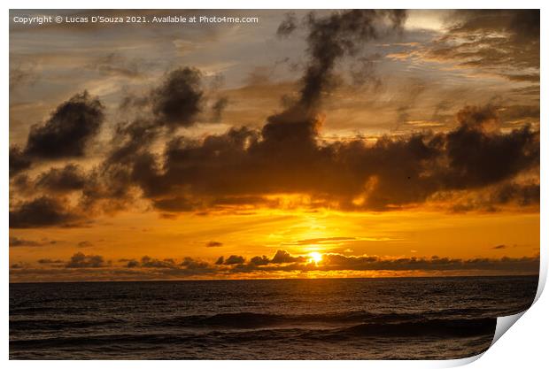Sunset on the beach Print by Lucas D'Souza