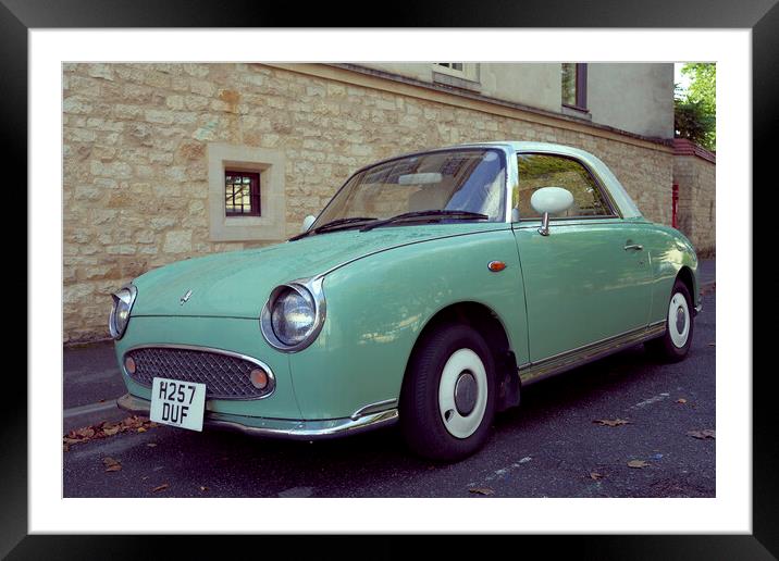 Nissan Figaro Framed Mounted Print by Richard Downs