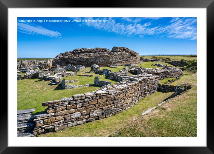 Broch of Gurness, Mainland Orkney Framed Mounted Print by Angus McComiskey