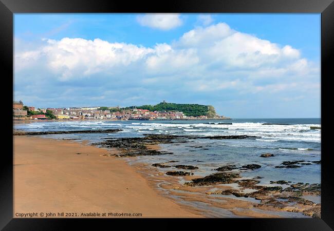 Scarborough South bay at low tide, Yorkshire. Framed Print by john hill