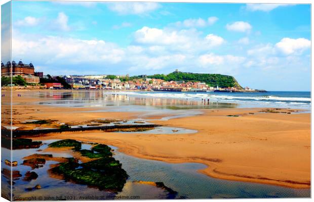 South Scarborough beach, Yorkshire. Canvas Print by john hill