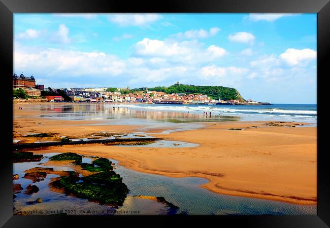 South Scarborough beach, Yorkshire. Framed Print by john hill