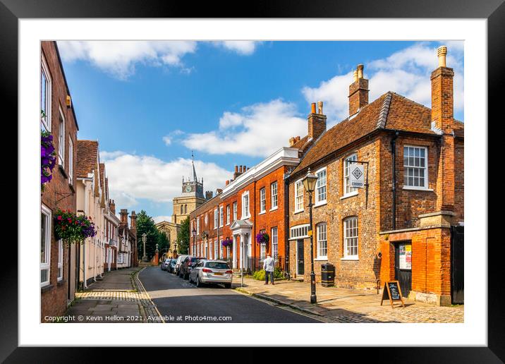 Church Street in Old Aylesbury Framed Mounted Print by Kevin Hellon