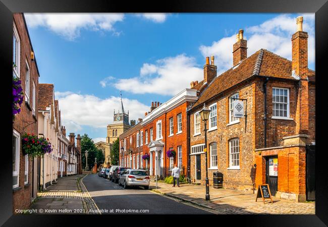 Church Street in Old Aylesbury Framed Print by Kevin Hellon