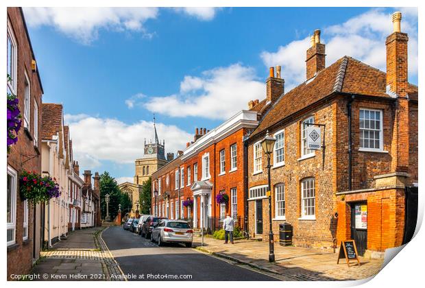 Church Street in Old Aylesbury Print by Kevin Hellon